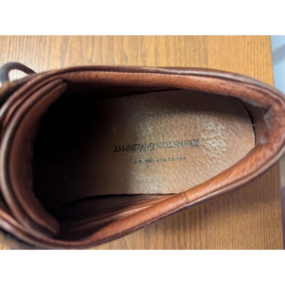 Johnston & Murphy Sz 9.5 Oxford Brown Leather Men Lace Up ‎ Medium